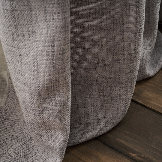 Gofis Home Κουρτίνα με Τρουκς Magna 495 Γκρι 140x280εκ.