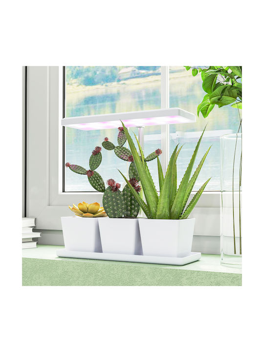 Outsunny Self-watering Pot Plastic White 31.8x13.4x18.6cm.