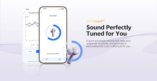 QCY Melobuds N70 Bluetooth Handsfree Earphones with Sweat Resistance and Charging Case Purple