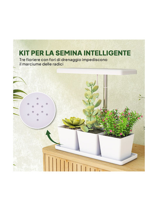 Outsunny Self-watering Pot Plastic White 31.8x13.4x18.6cm.