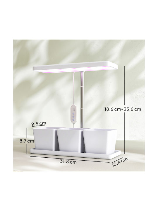 Outsunny Self-watering Pot Plastic White 31.8x13.4x18.6cm.