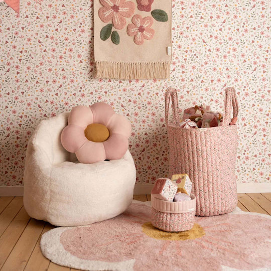 Little Dutch Παιδικό Καλάθι Αποθήκευσης από Ύφασμα Fairy Floral Ροζ 35x35x45cm
