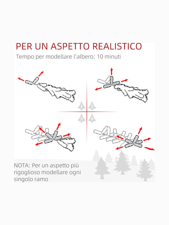 Christmas Tree Slim Snowy 150cm with 263 Branches and with LED Lighting White
