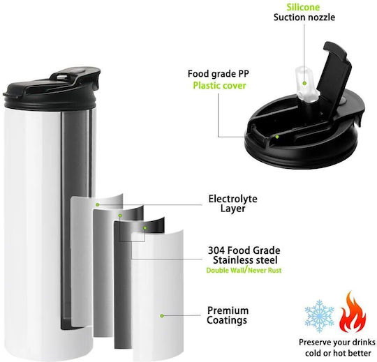 Spare Part Lid Travel Tumbler Thermos Double Lid Tumbler 20oz Straw