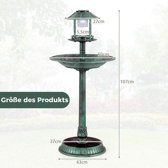 Costway Costway Bird Water Feeder Solar Lighting Planter Green Nest Feeding Pz10005qt