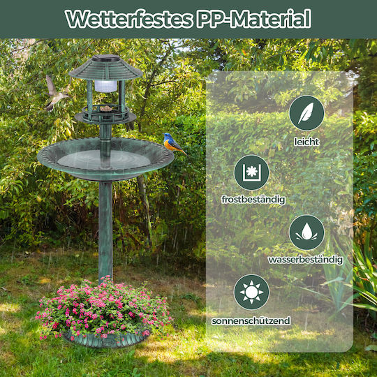 Costway Costway Bird Water Feeder Solar Lighting Planter Green Nest Feeding Pz10005qt