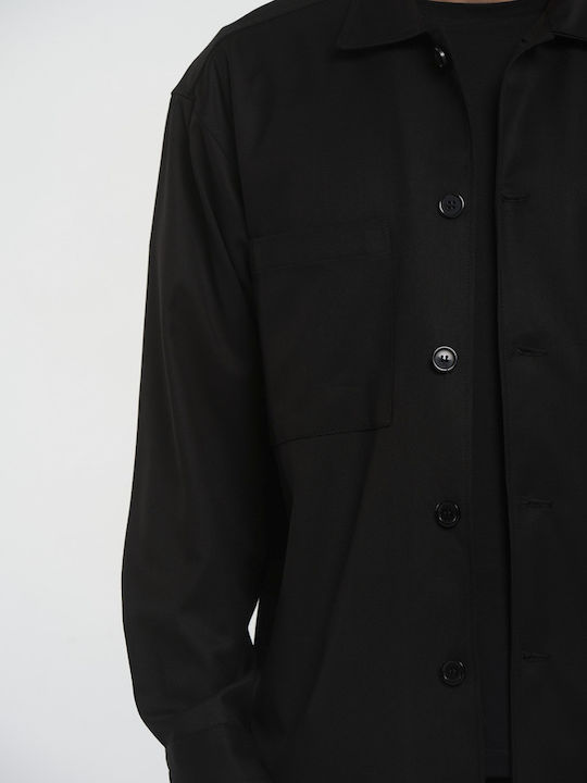 Μακρυμάνικo Τζιν Overshirt Μαύρο