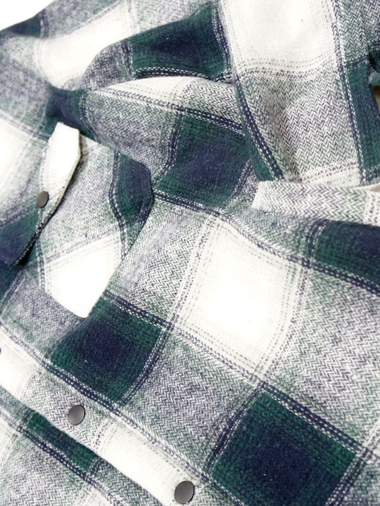 Дълъг Ръкав Overshirt Зелен/Син