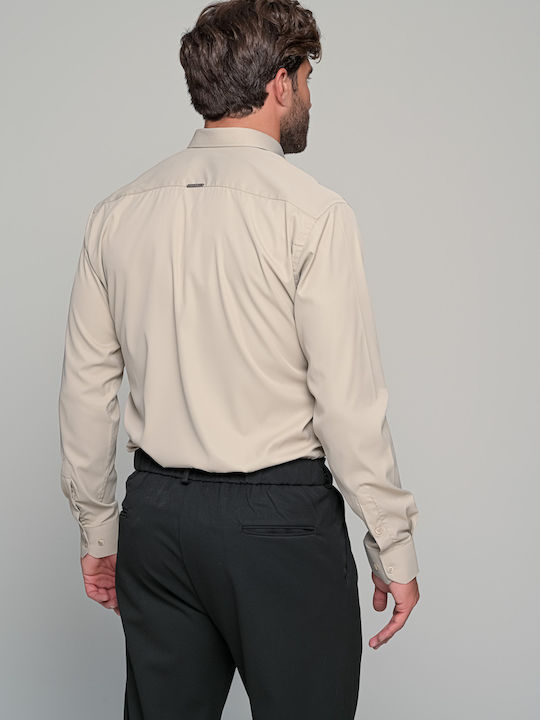 Bosnian Lunga Long-sleeved Cotton Shirt Beige