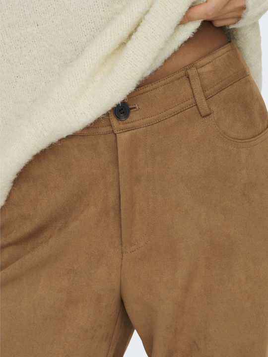 Women's High-waisted Fabric Trousers Tabac Brownc Brown