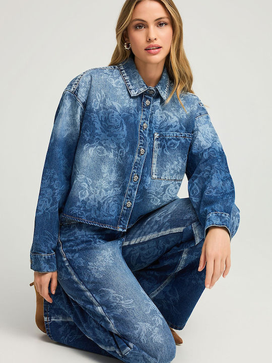 Γυναικείο Jean Παντελόνι Mid Rise Φλοράλ