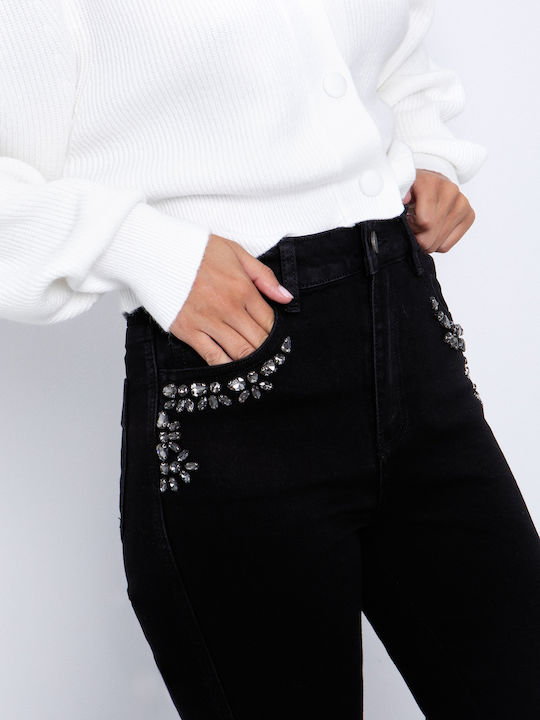 Women's Jean Trousers Flared Black