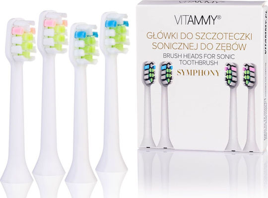 Vitammy Tip Sonic Toothbrush Symphony White 4 Pcs