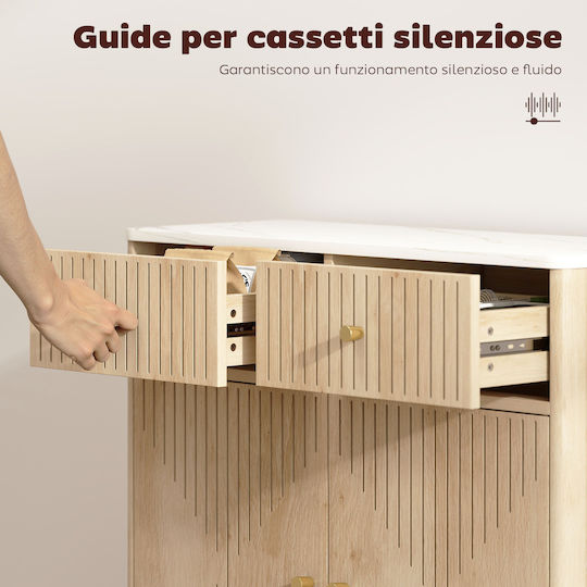 Sideboard made of Wood & Metal with Drawers Oak 77x30x80cm