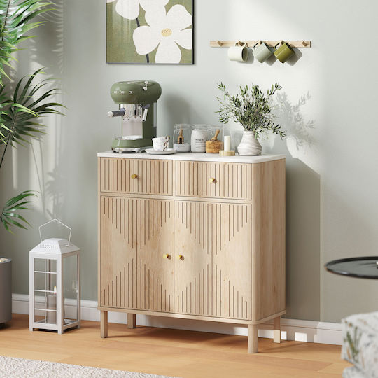 Sideboard made of Wood & Metal with Drawers Oak 77x30x80cm