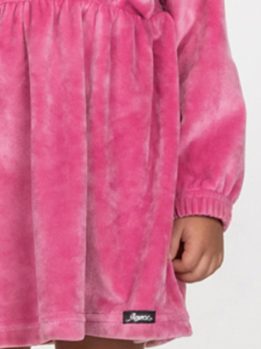 Children's Dress Long Sleeve Velvet Pink