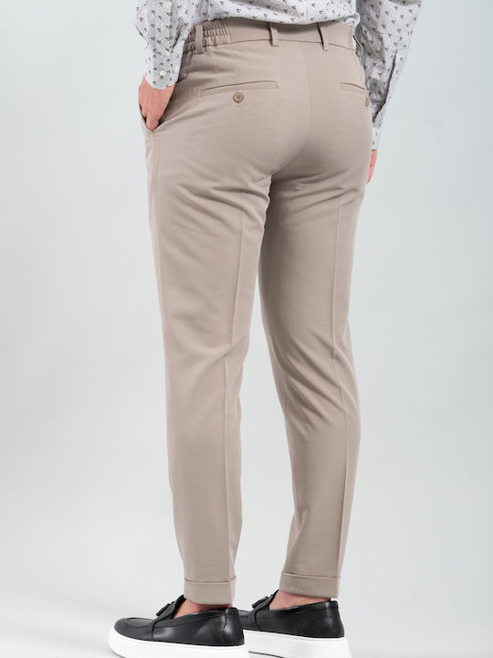 Ανδρικό Παντελόνι Ελαστικό Slim Fit Μπεζ