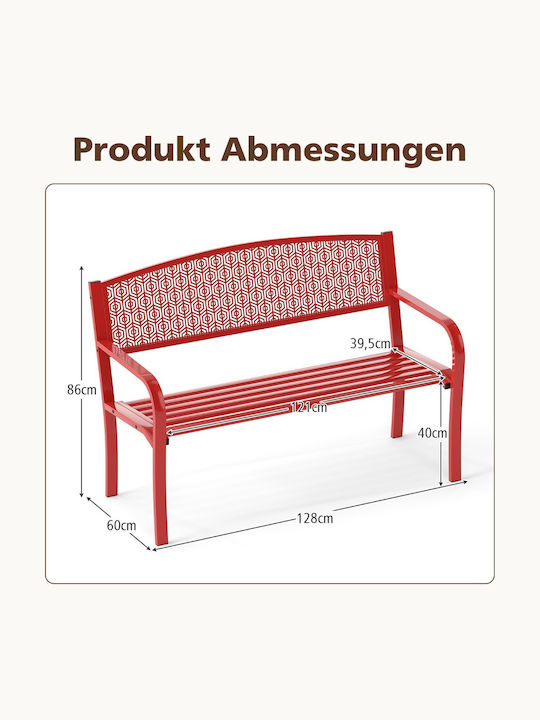 Bank Außenbereich Metallisch Rot