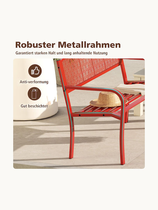 Bank Außenbereich Metallisch Rot