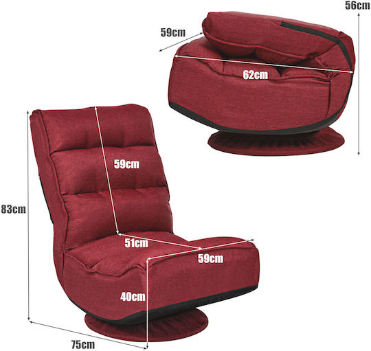Vielseitiger Sitzsack Sessel Rote 75x59x83cm