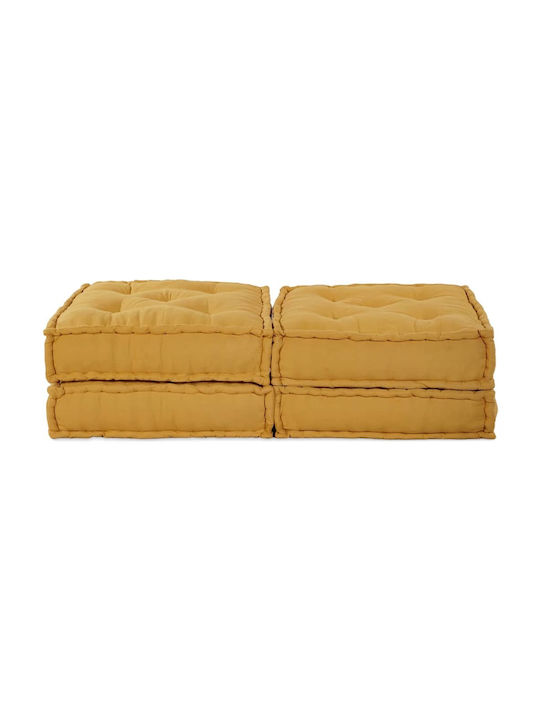 Bean Bag Sofa Poof Yellow 70x70x36cm
