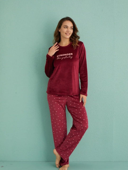 Mihra Winter Damen Pyjama-Set Red Mihra Winter Damen Pyjama-Set Red