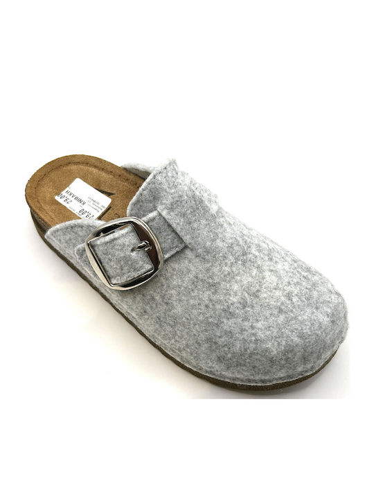 Anatomical Woolen Women's Slippers Gray