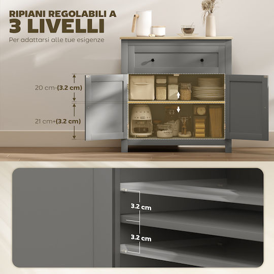 Sideboard made of Wood & Metal with Drawers Colorful 78.5x35x80cm