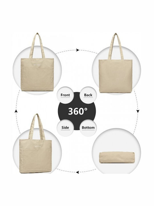 Miss Lulu Miss Lulu Large Capacity Canvas Shopping Shoulder Bag Khaki