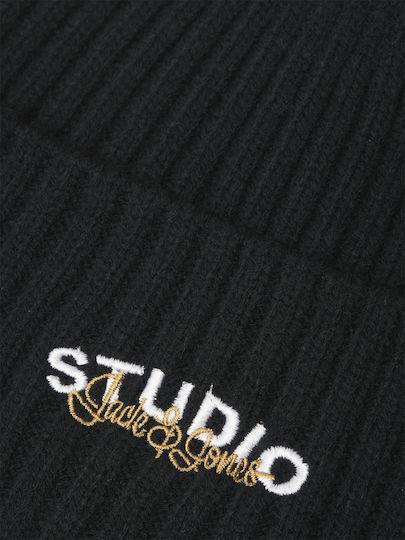 Beanie Ανδρικός Σκούφος Πλεκτός σε Μαύρο χρώμα