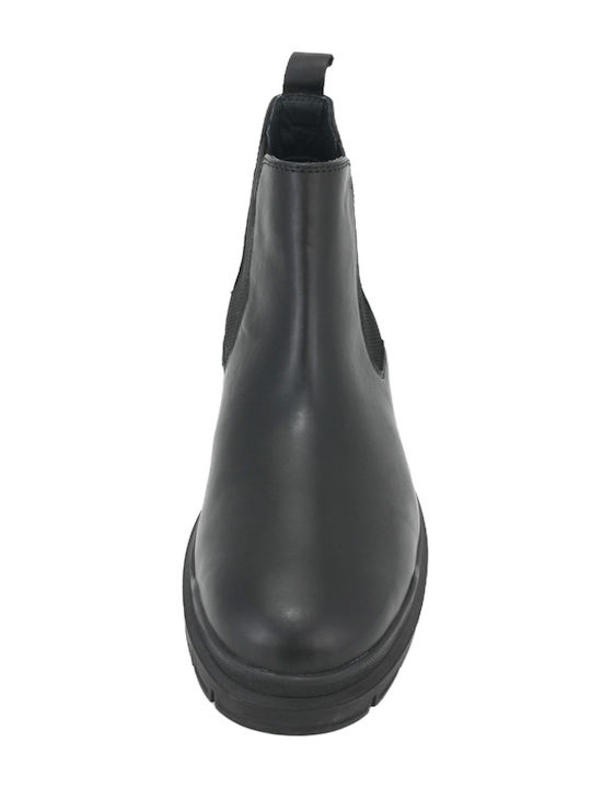 Leder Schwarz Chelsea Stiefeletten