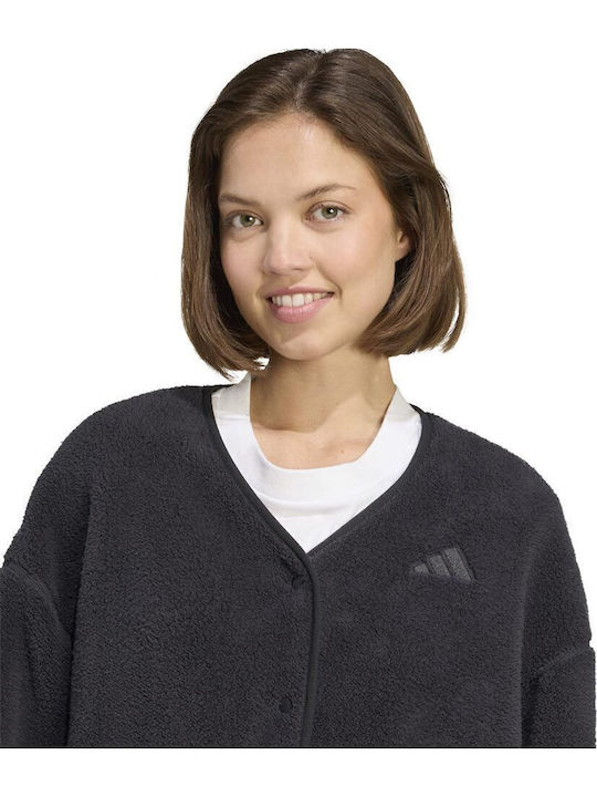 3-stripes Women's Knitted Cardigan with Buttons Black