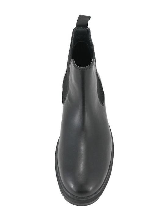 Leder Schwarz Chelsea Stiefeletten