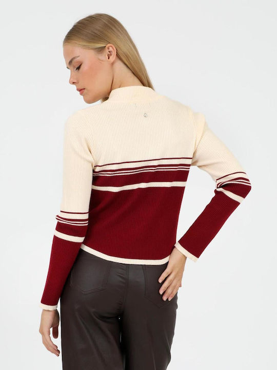 Women's Knitted Cardigan with Zipper Beige