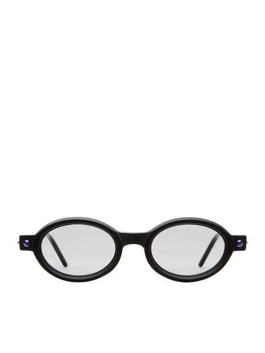 Kuboraum Women's Sunglasses with Black Plastic Frame and Gray Lens