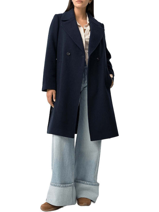 Women's Blue Coat with Buttons