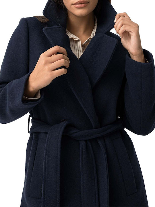 Women's Blue Coat with Buttons