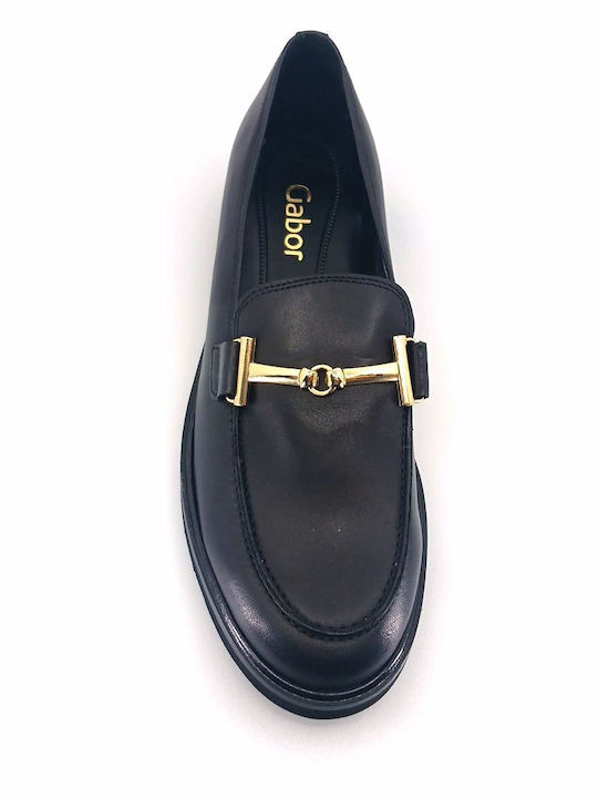 Δερμάτινα Γυναικεία Loafers σε Μαύρο Χρώμα