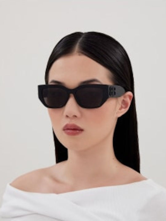 Balenciaga Γυαλιά Ηλίου Μαύρα με Κοκκάλινο Σκελετό