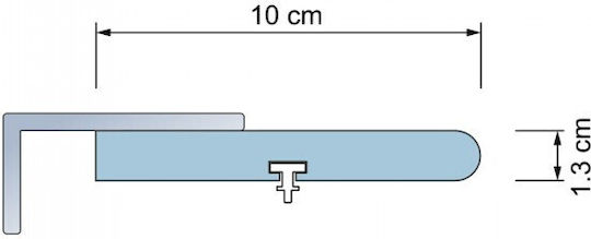 Anartisi Phantom Einweg Vorhangschiene in Silber Farbe 240εκ. 513830-03