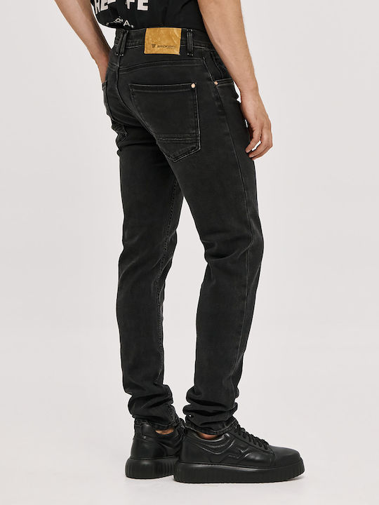 Jean Men's Elastic Jeans Pants with Regular Fit Black