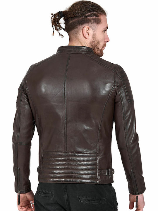 Delta Geacă Biker Din Piele Maro Delta-Sheep-Brown