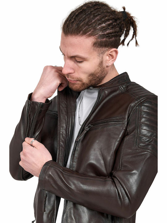 Delta Geacă Biker Din Piele Maro Delta-Sheep-Brown