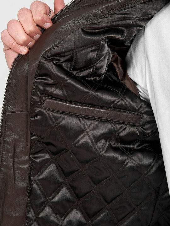 Alpha Leather Jacket Brown