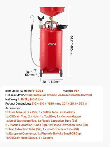 Vevor Air Oil Separator with 79.5 Liter Capacity