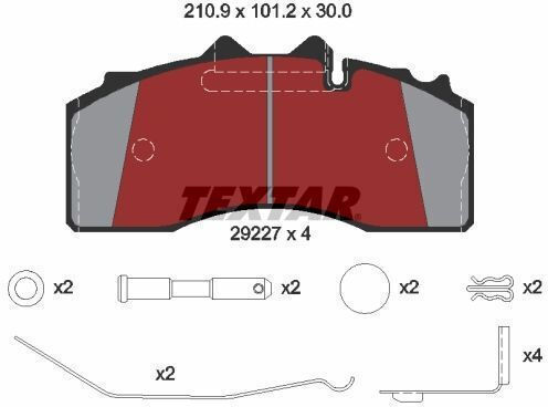 Textar 2922701 Brake Pad Set Disc Brake