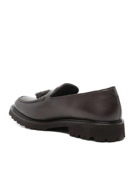 Δερμάτινα Ανδρικά Loafers σε Καφέ Χρώμα