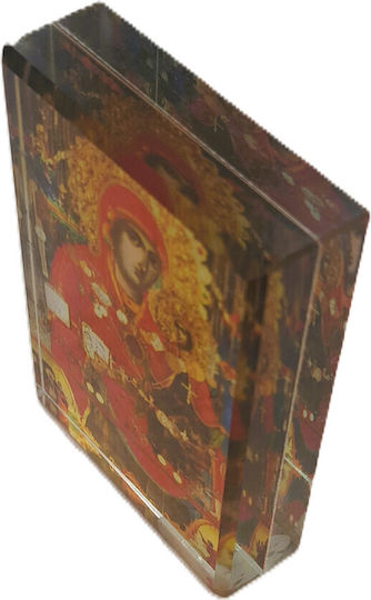 Glass Saint Anna Icon Mount Athos Double-Sided Icon Height 8cm Width 5.5cm