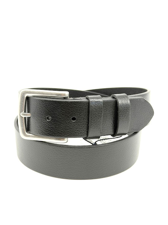 Wide Men's Belt Leather Black