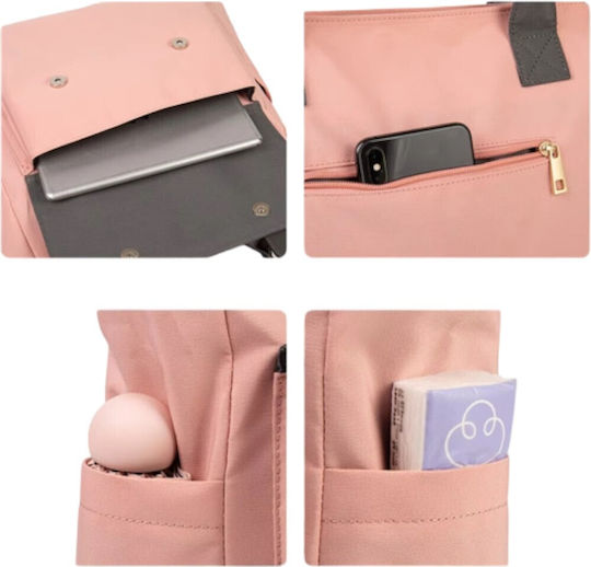 Lequeen Shoulder/Hand Diaper Bag Pink 43x13.5x36cm.